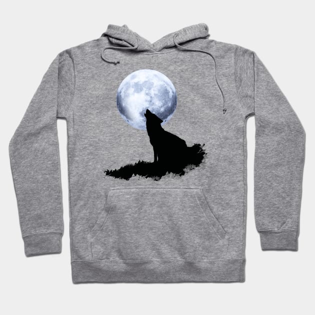 Wolf howling at the moon, nature and animals lovers Hoodie by Collagedream